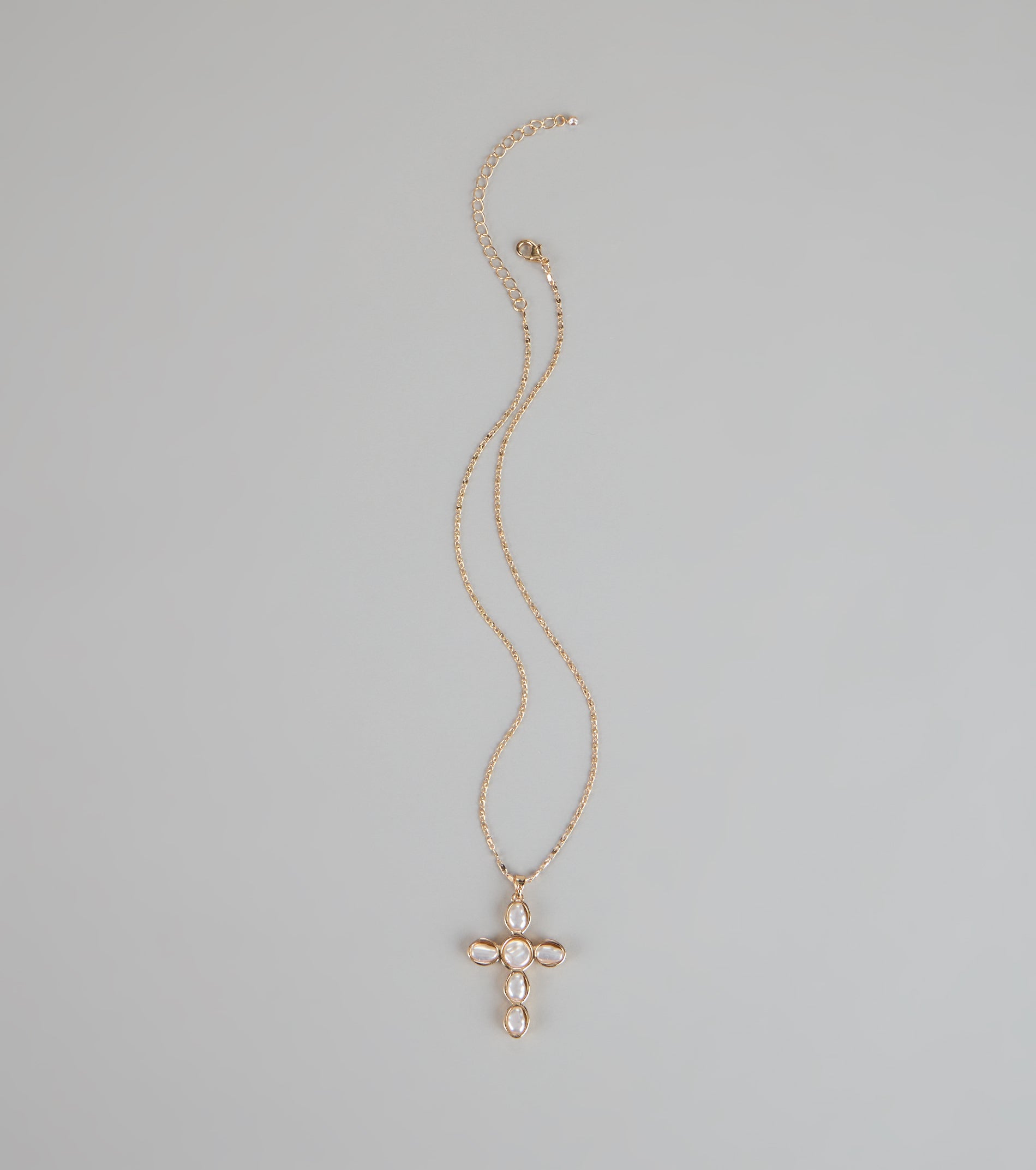 Divine Detail Faux Pearl Cross Necklace