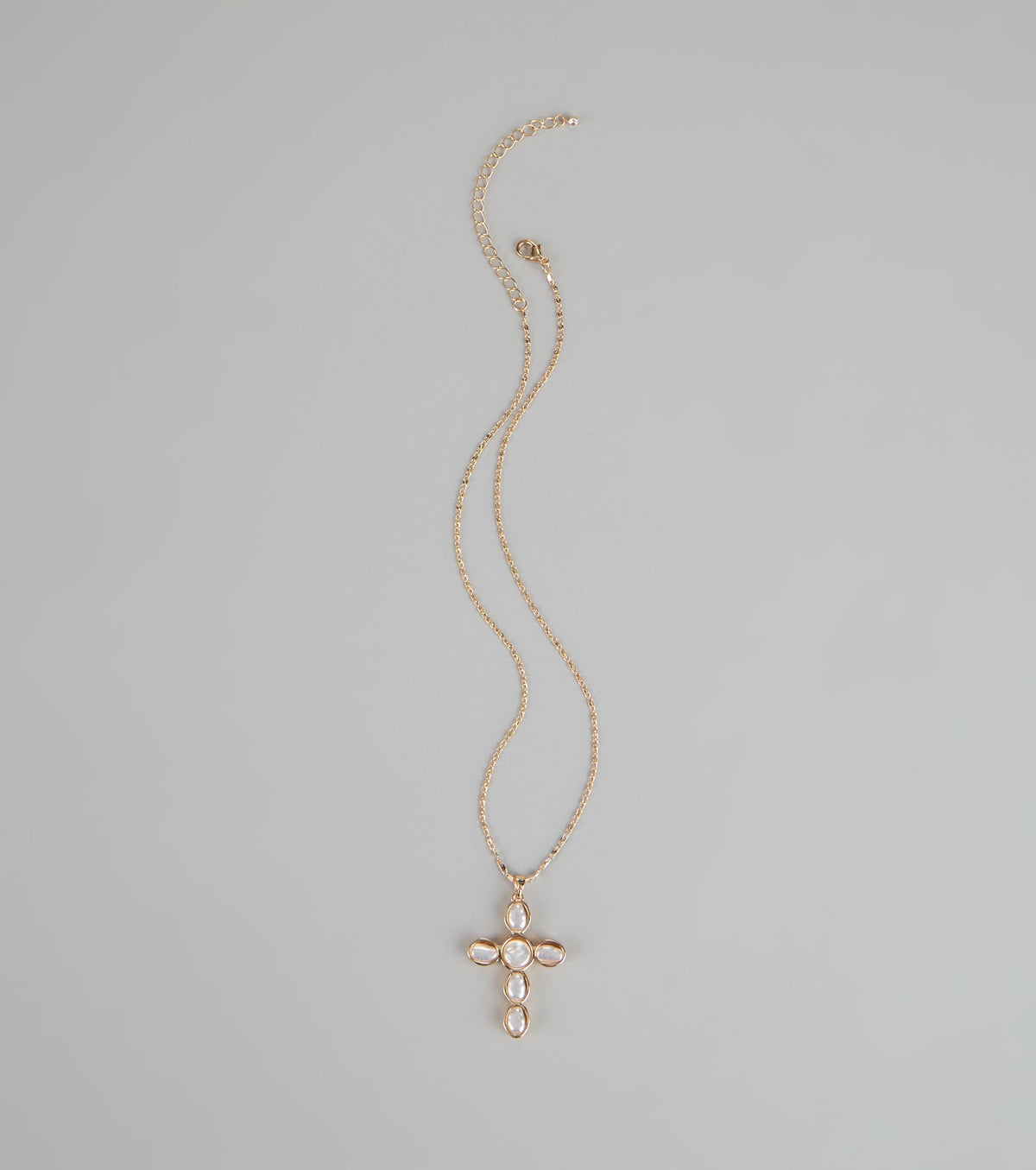 Divine Detail Faux Pearl Cross Necklace