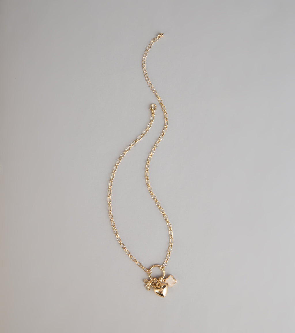 Locked In Heart Charm Necklace