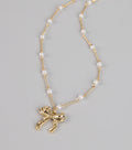 Sweet Pearl Bow Necklace