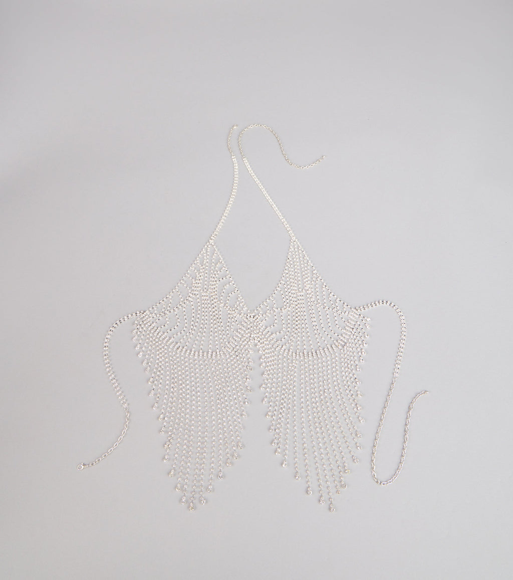 Goddess Drip Rhinestone Bra Chain Necklace
