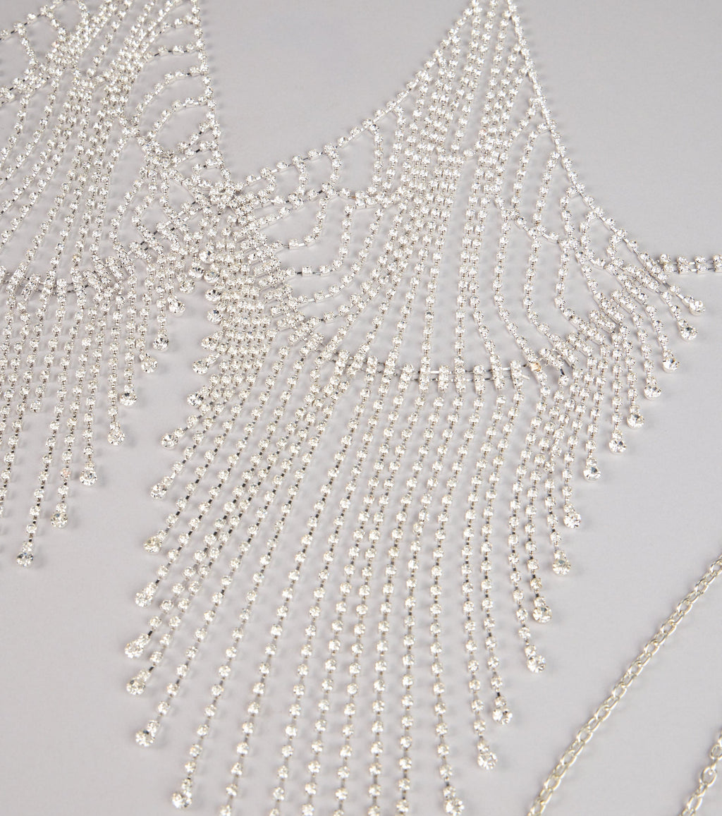 Goddess Drip Rhinestone Bra Chain Necklace