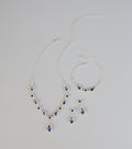 Sapphire Shine Necklace And Earrings Set