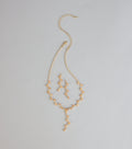 Sparkle In Bloom Rhinestone Leaf Necklace And Earrings Set