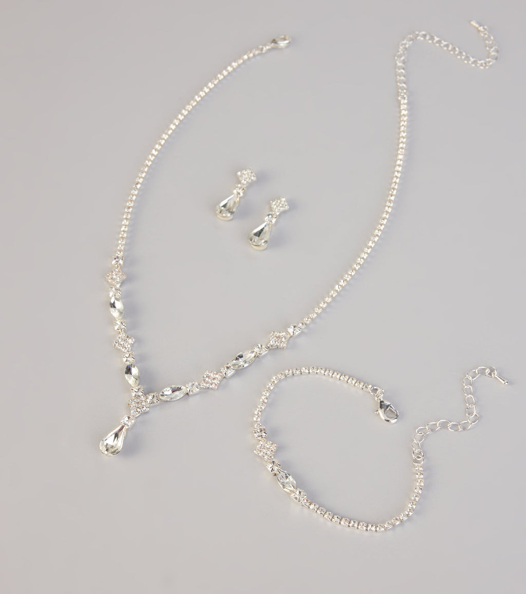 Drip in Glam Rhinestone Jewelry Set
