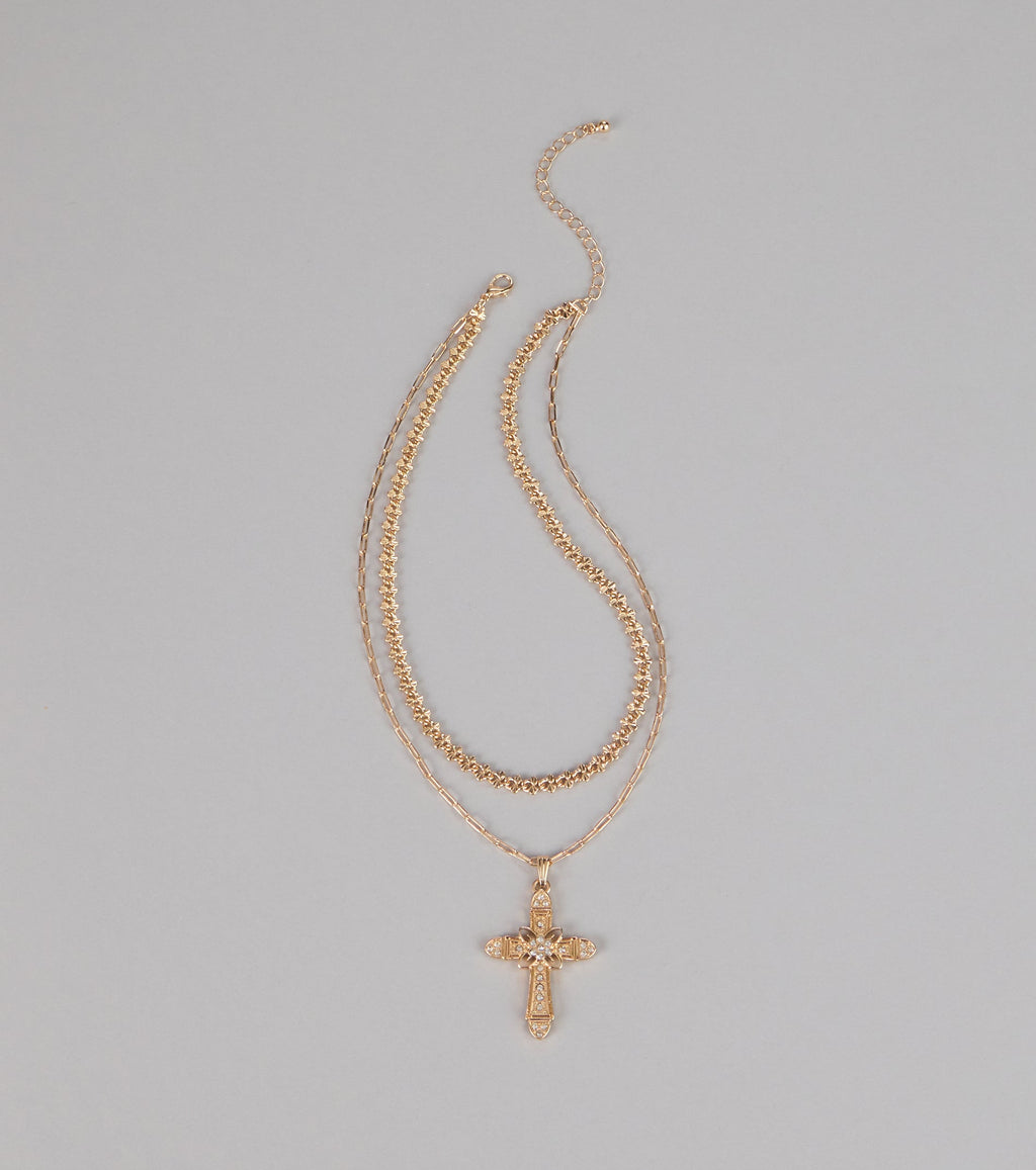 Shining Faith Cross Chain Necklace