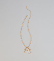 Layered Faith Double Cross Necklace