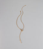 Glimmer Cue Rhinestone Lariat Necklace