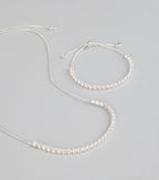 Chic Compliments Cubic Zirconia Necklace And Bracelet Set