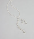 Crystal Drip Necklace And Earrings Set