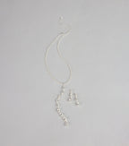 Crystal Drip Necklace And Earrings Set
