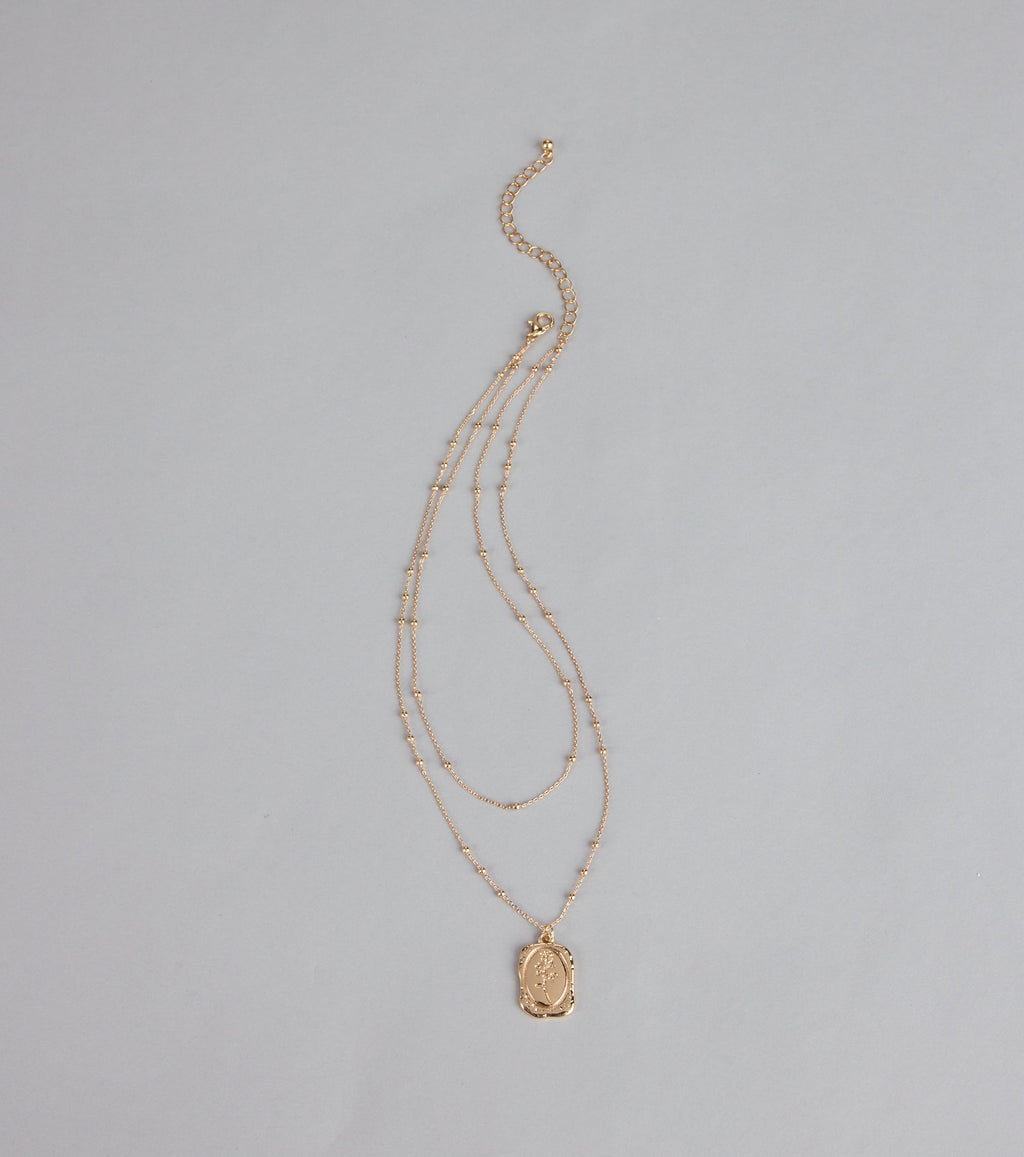 Luxe Layered Rose Pendant Necklace