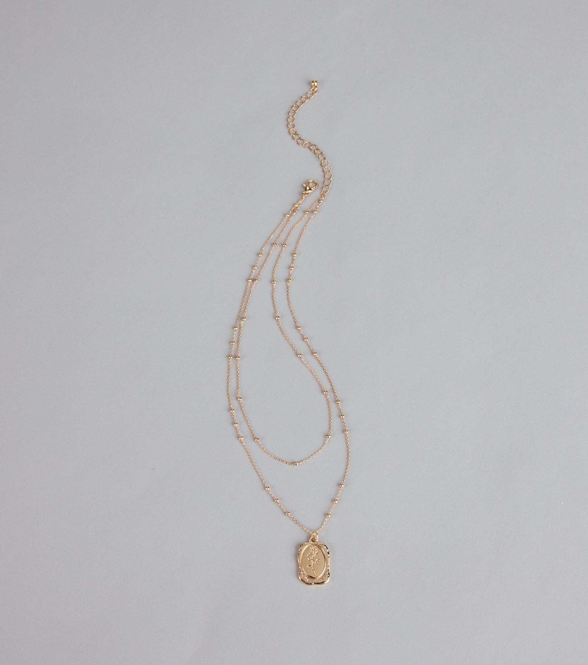 Luxe Layered Rose Pendant Necklace