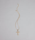 Shine On Rhinestone Cross Necklace