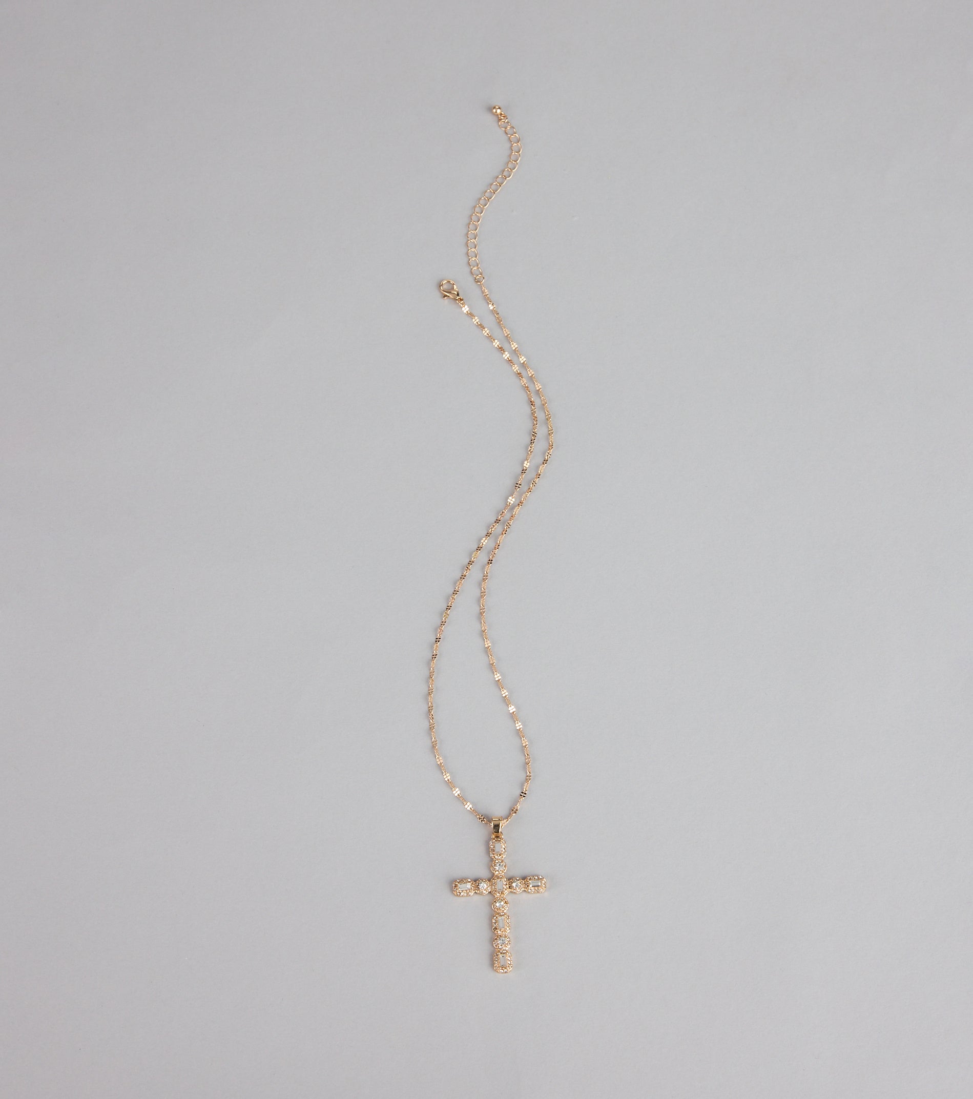 Shine On Rhinestone Cross Necklace