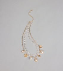 Pearly Keepsakes Layered Charm Necklace