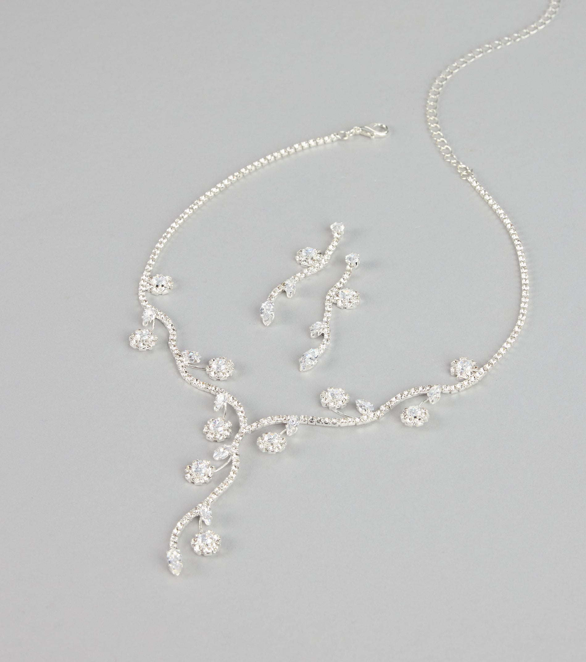 Crystal Vine Necklace And Earring Set