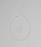 Dainty Shine Rhinestone Necklace And Earrings Set