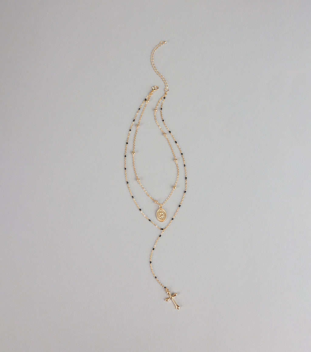 Divine Duo Layered Charm Necklace