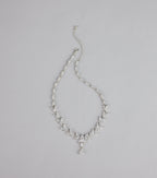Soft Sparkle Rhinestone Floral Necklace