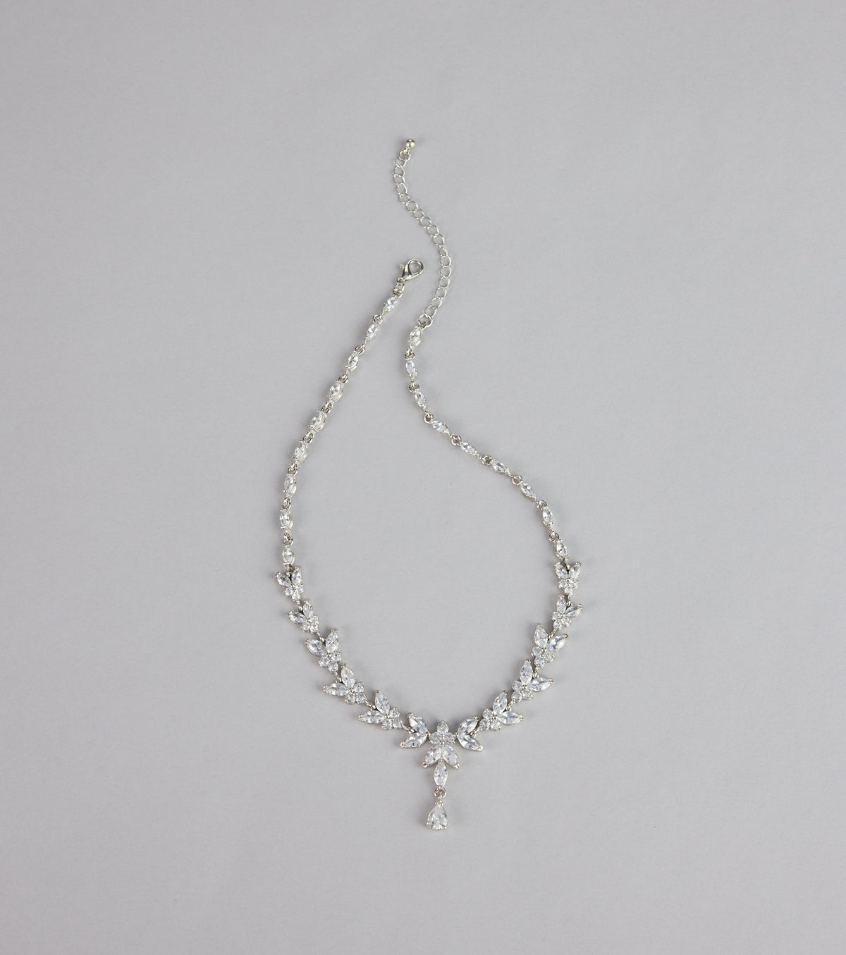 Soft Sparkle Rhinestone Floral Necklace