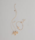 Golden Blessings Charm Layered Necklace Set