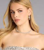 Floral Glow Rhinestone Chain Necklace