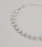 Floral Glow Rhinestone Chain Necklace