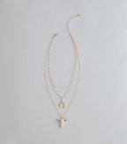 Rodeo Glow Skull And Horseshoe Necklace