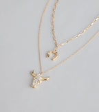 Rodeo Glow Skull And Horseshoe Necklace