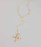 Blessed And Booked Cross Lariat Necklace