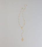 Blessed And Booked Cross Lariat Necklace