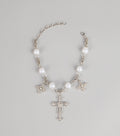 Gilded Drama Pearl Embellished Statement Necklace