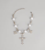 Gilded Drama Pearl Embellished Statement Necklace