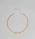 Everyday Detail Rhinestone Heart Pendant Necklace