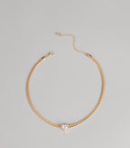 Everyday Detail Rhinestone Heart Pendant Necklace
