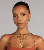 Modern Muse Linked Circle Statement Necklace