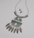 Boho Bloom Necklace And Earrings Set