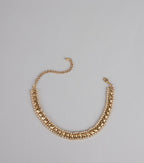 Two Times The Shine Rhinestone Stud Choker