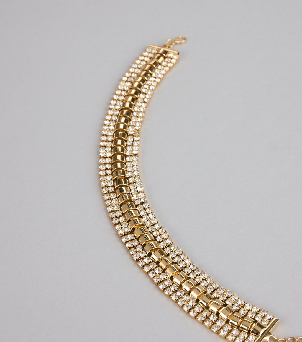 Double Dazzle Rhinestone Choker