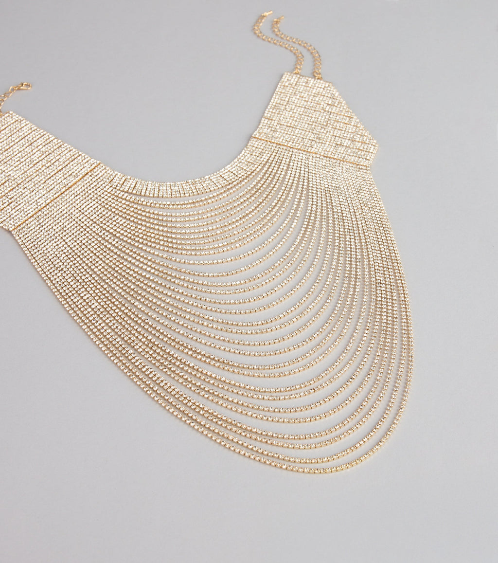High Drama Cascade Rhinestone Choker