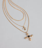 Faithful Layers Cross Charm Necklace