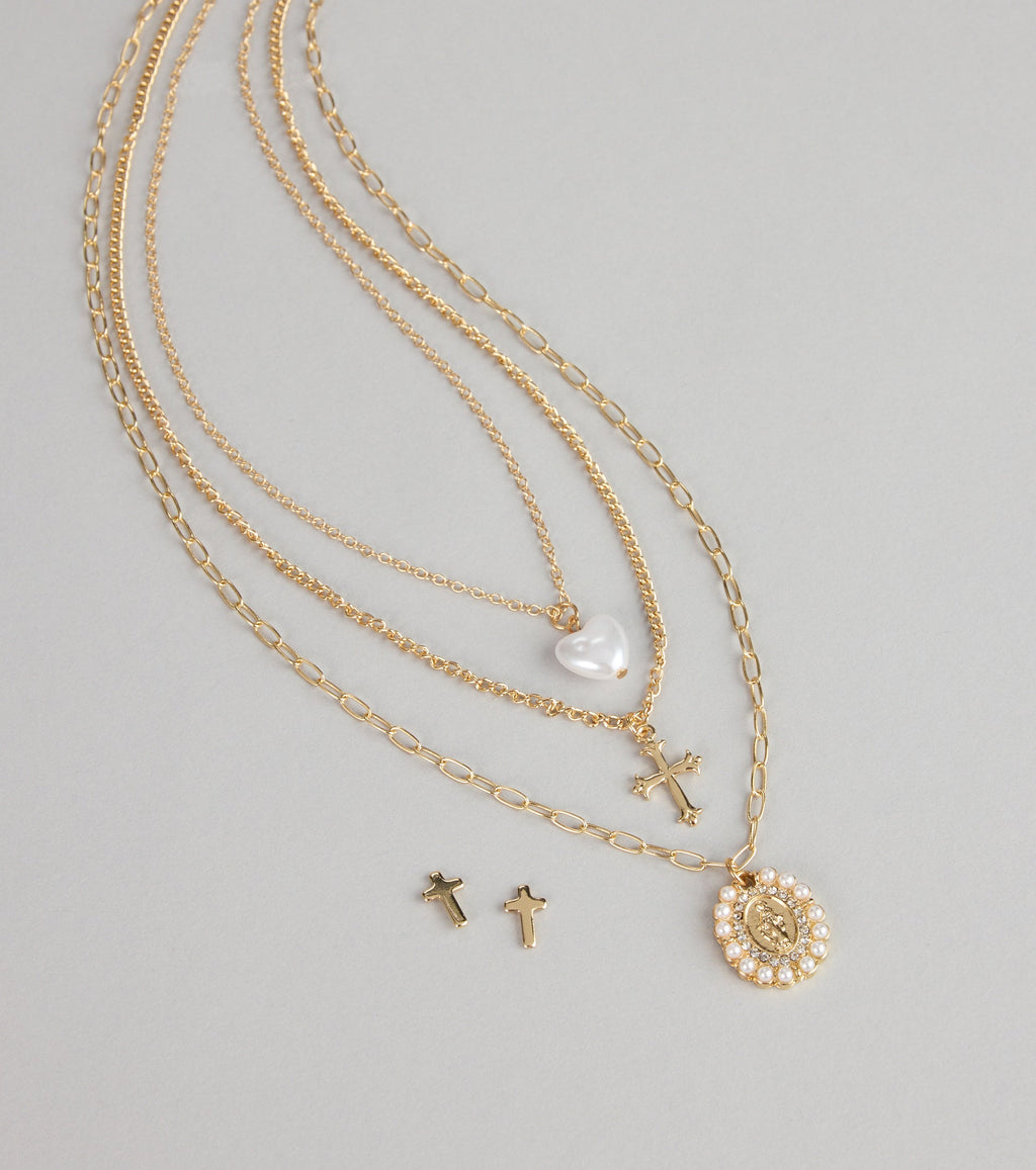 Golden Grace Necklace And Earrings Set