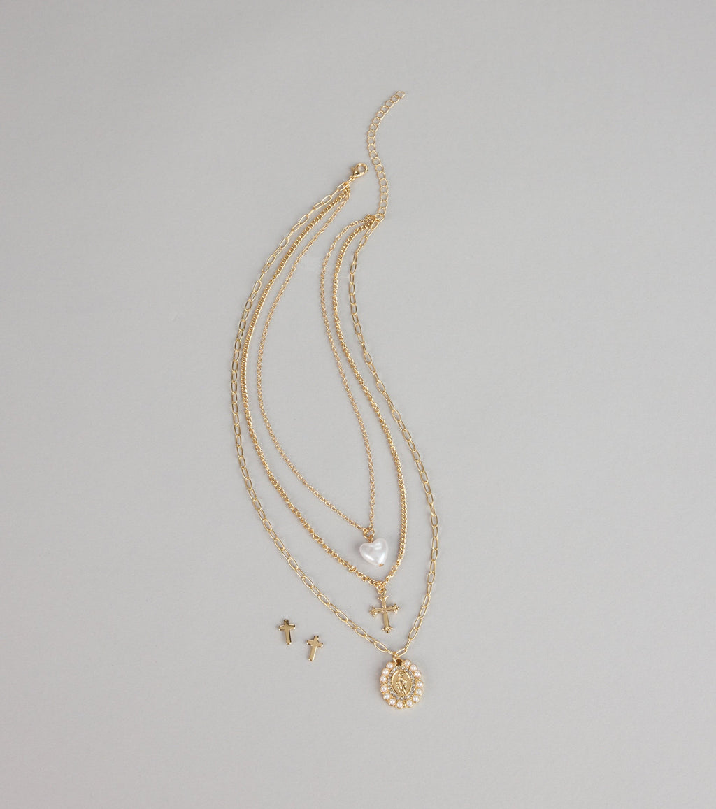 Golden Grace Necklace And Earrings Set