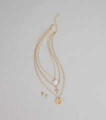 Golden Grace Necklace And Earrings Set