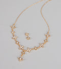 Petal Shimmer Rhinestone Jewelry Set
