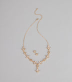 Petal Shimmer Rhinestone Jewelry Set