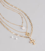 Heart And Charm Layered Necklace Set