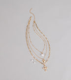 Heart And Charm Layered Necklace Set