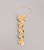 Dripping In Drama Hammered Lariat Necklace